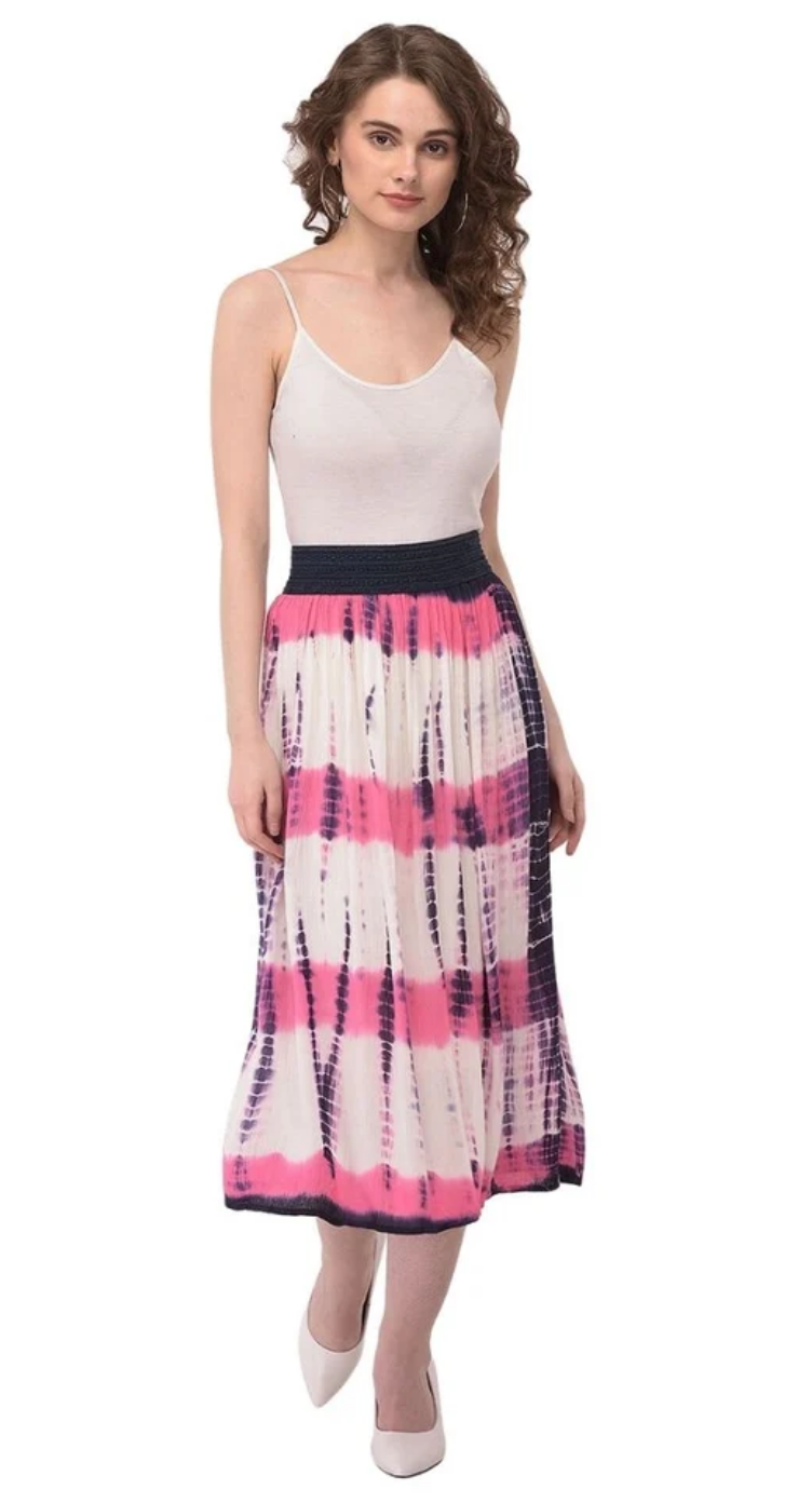 Pink Dye Polyester Skirt for Women S-XL | GypsieBlu
