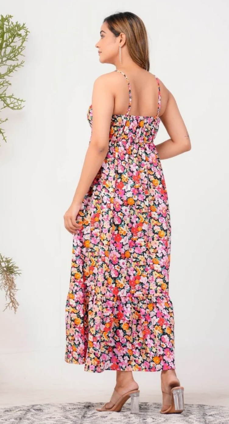 Floral Polyester Maxi Dress for Women S-XL | GypsieBlu