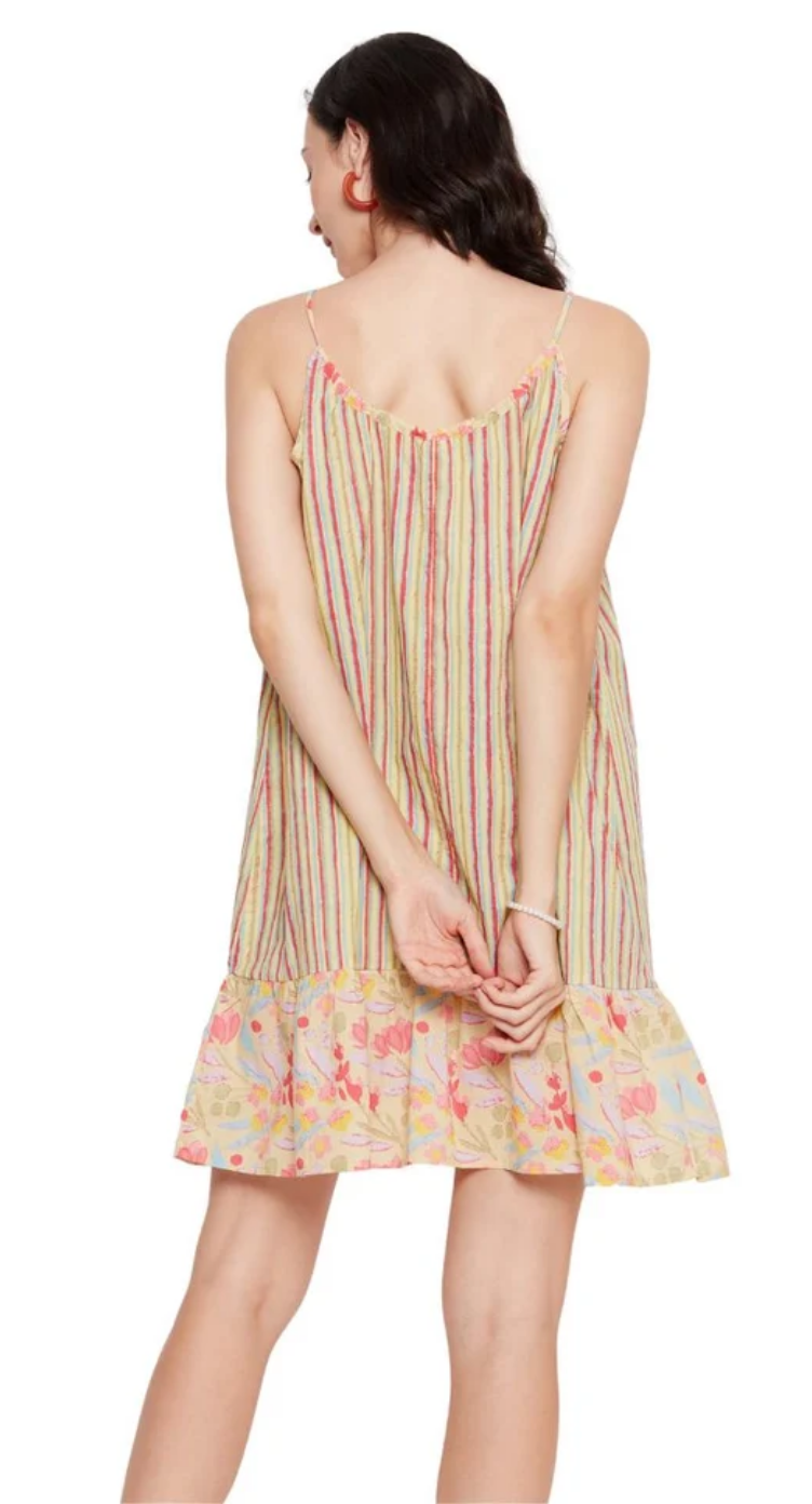 Apricot Tan Striped Cotton Dress for Women S-XL | GypsieBlu