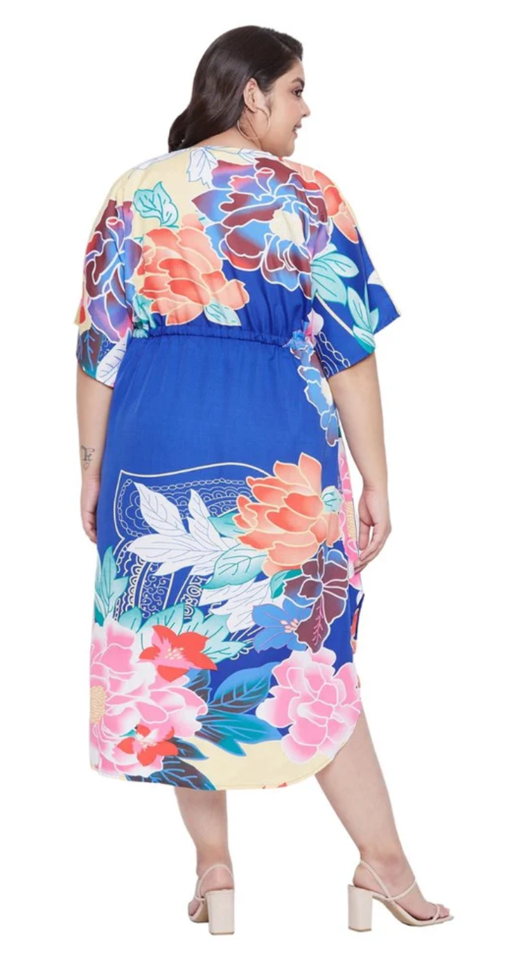 Floral Kimono Polyester Plus Size Kaftan for Women 1X-3X | GypsieBlu