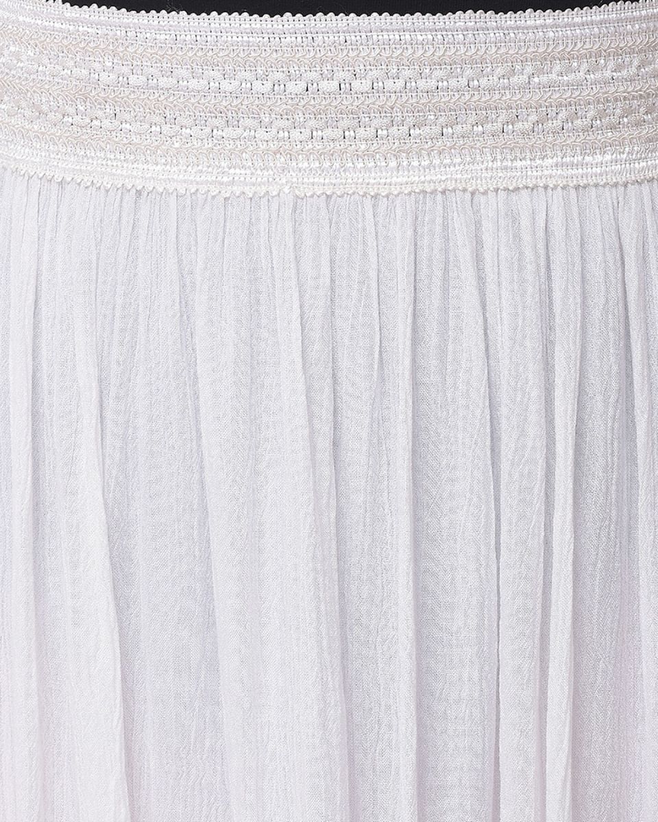 Dazzling Solid White Rayon Skirt For Women