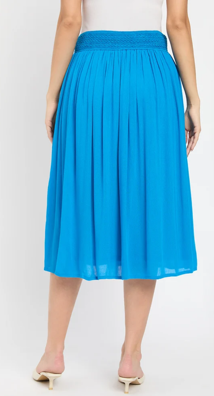 Turquoise Midi Rayon Skirt for Women S-XL | GypsieBlu