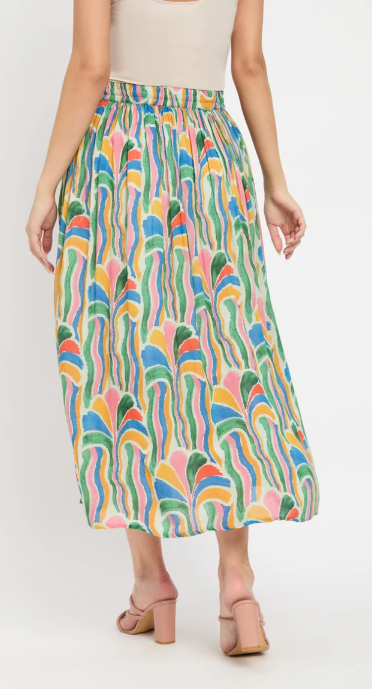 Multicolor Art Deco Rayon Skirt for Women S-XL | GypsieBlu