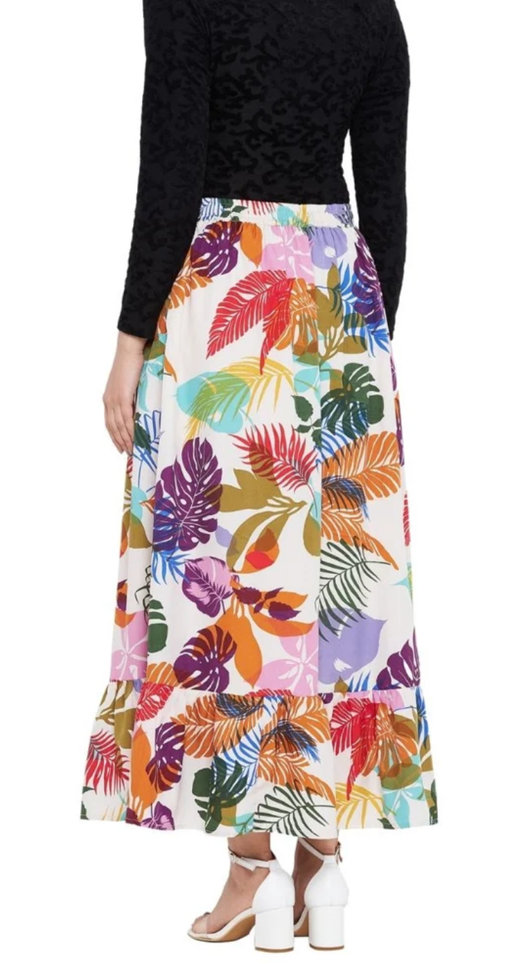 Multicolor Tropical Leaf Polyester Skirt for Women S-XL | GypsieBlu