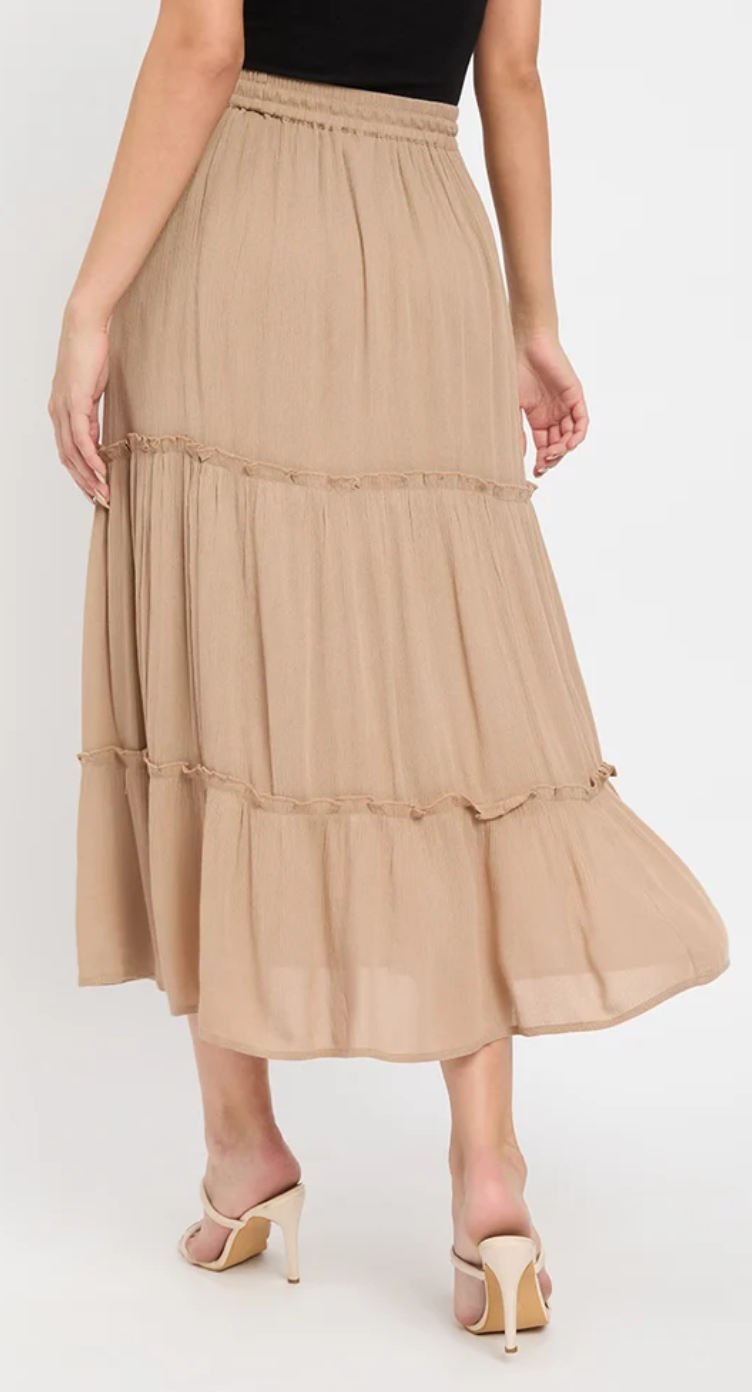 Khaki Brown Rayon Skirt for Women S-XL | GypsieBlu