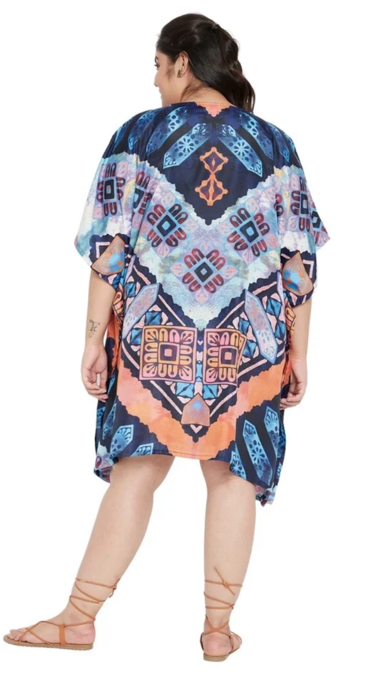 Multicolor Abstract Geometric Plus Size Tunic for Women 1X-3X | GypsieBlu