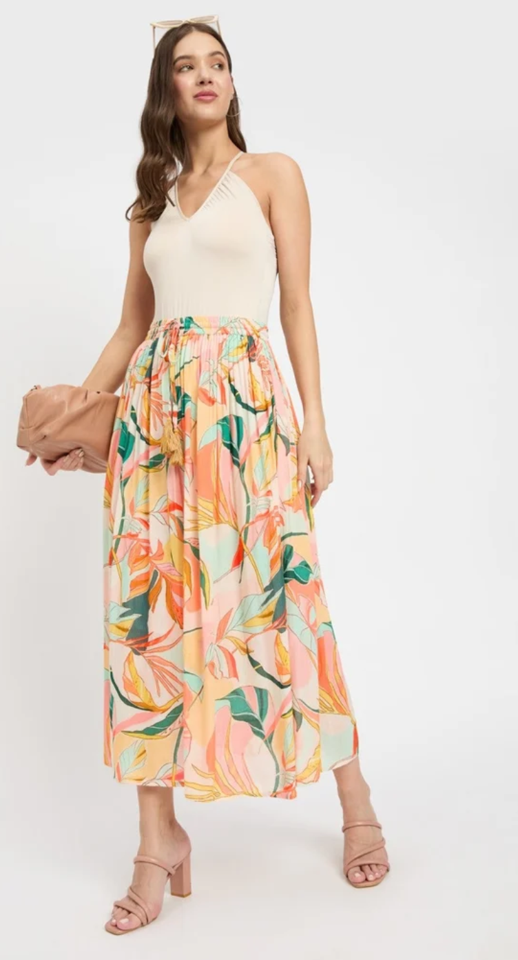 Multicolor Abstract Swirl Rayon Skirt for Women S-XL | GypsieBlu