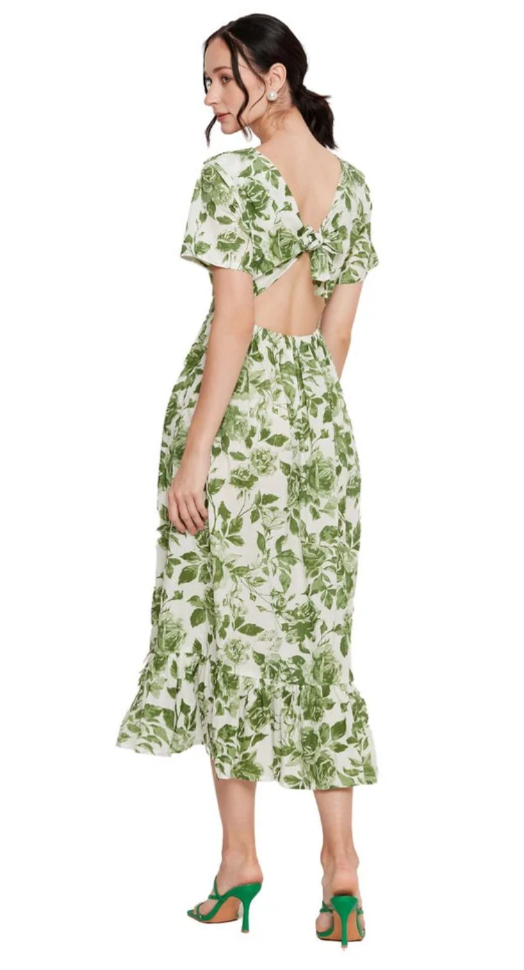 Green Floral Cotton Maxi Dress for Women S-XL | GypsieBlu