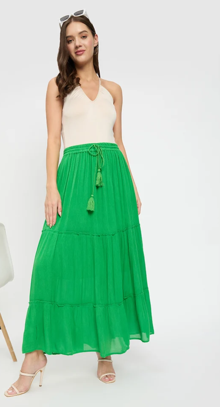 Green Rayon Skirt for Women S-XL | GypsieBlu