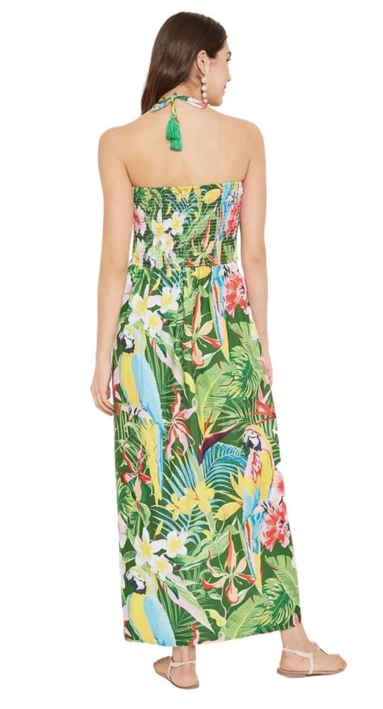 Green Forest Polyester Tube Dress for Women S-XL | GypsieBlu