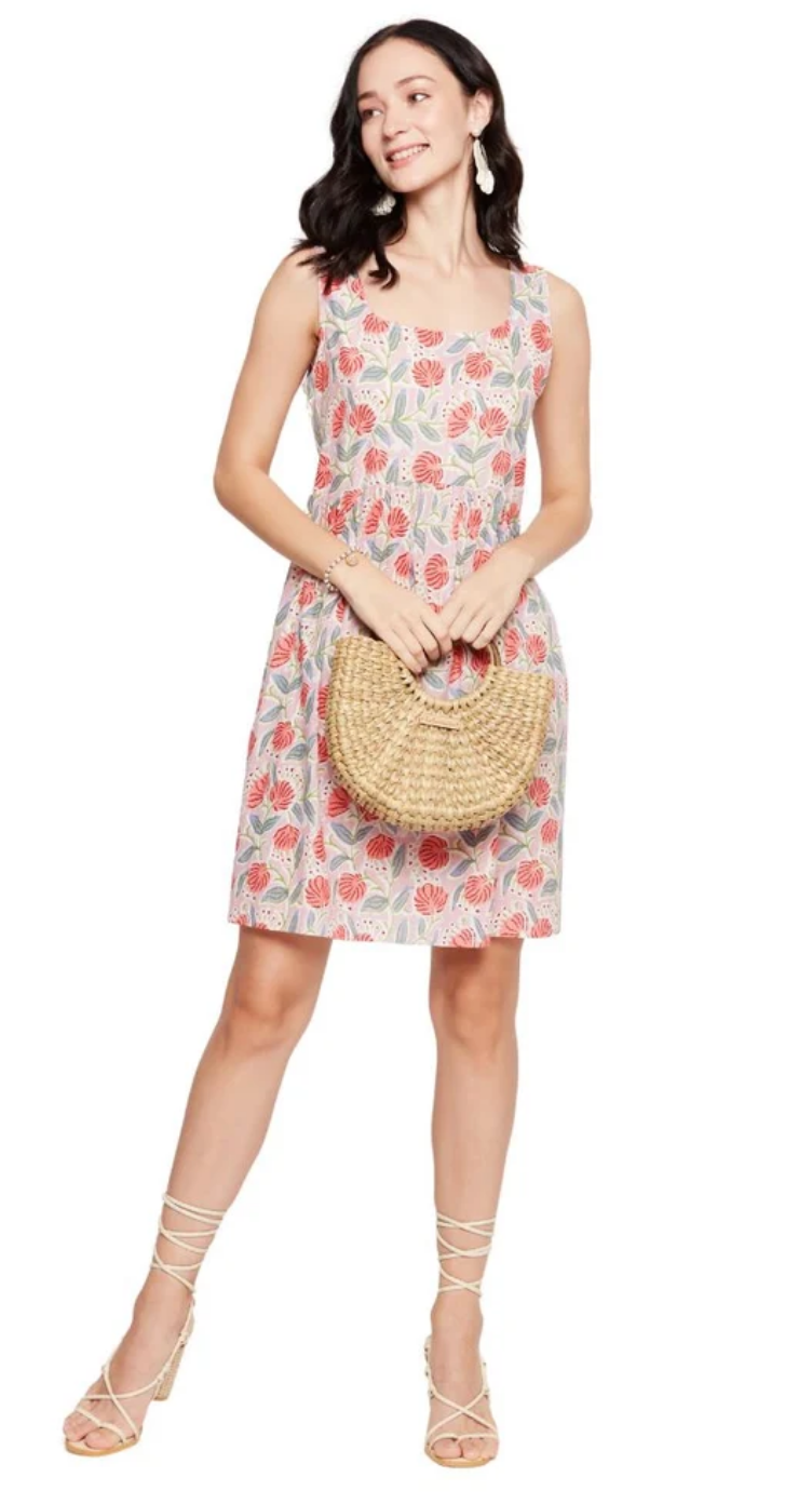 Light Pink Floral Cotton Dress for Women S-XL | GypsieBlu