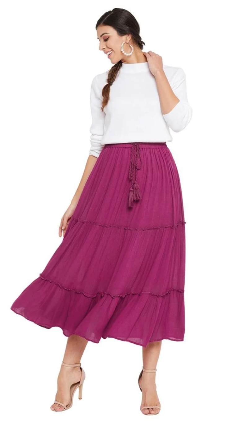 Berry Rayon Skirt for Women S-XL | GypsieBlu