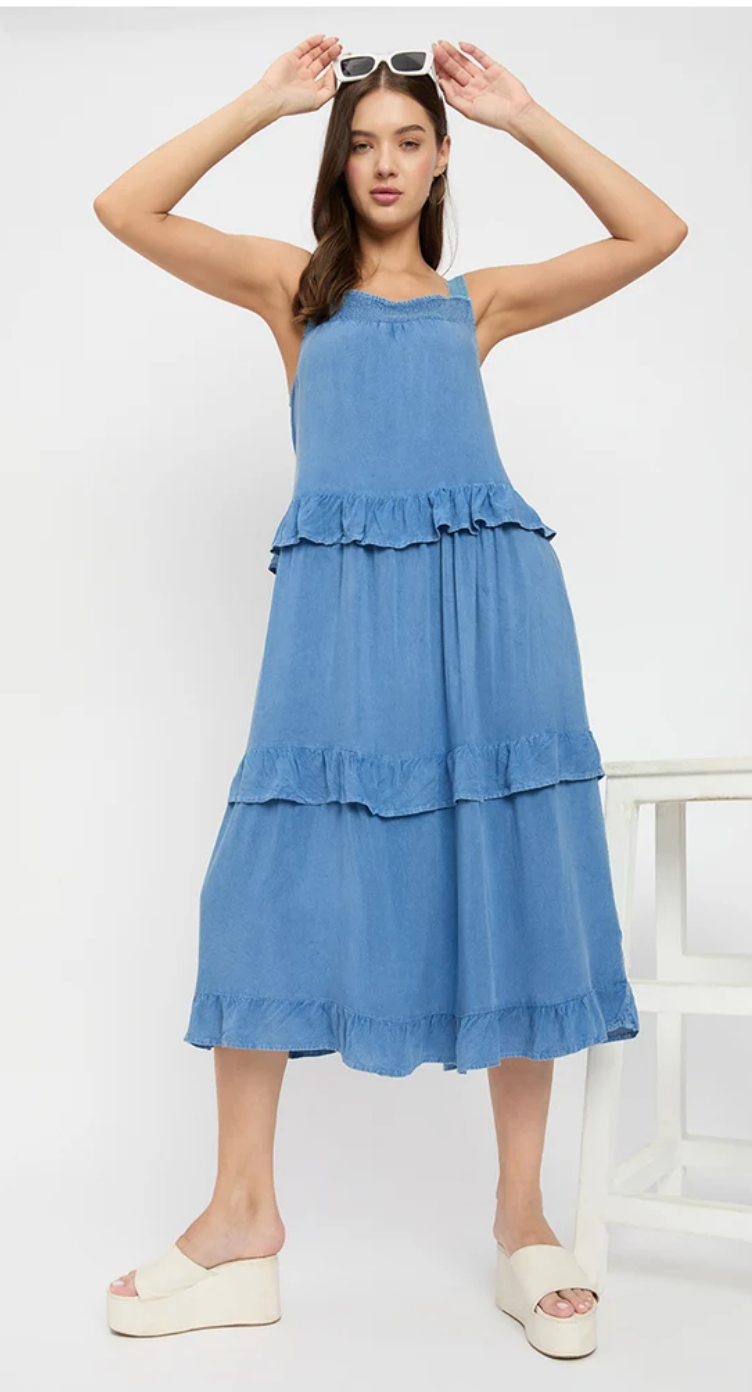 Blue Rayon Dress for Women S-XL | GypsieBlu