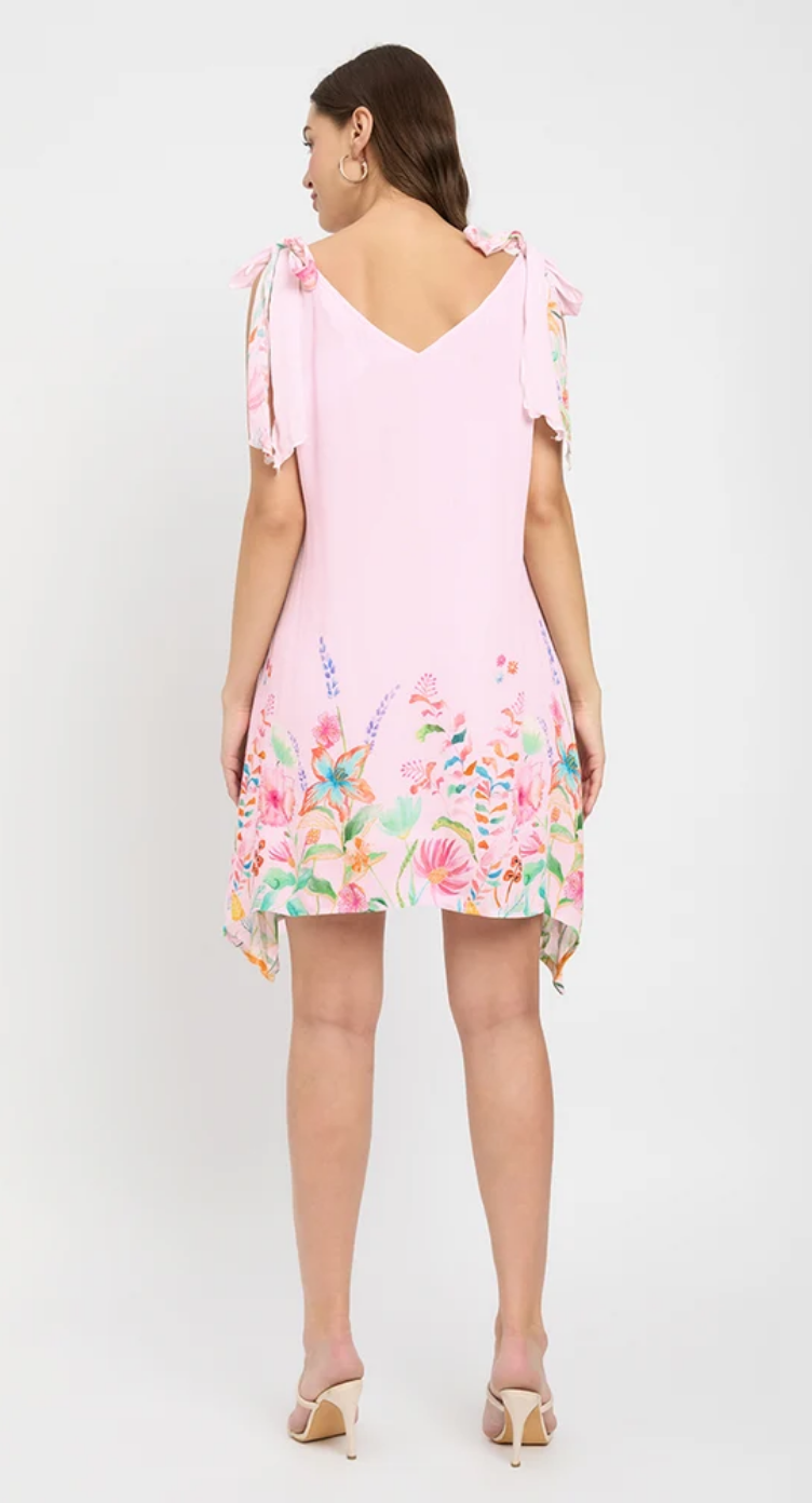 Pink Floral Rayon Dress for Women S-XL | GypsieBlu