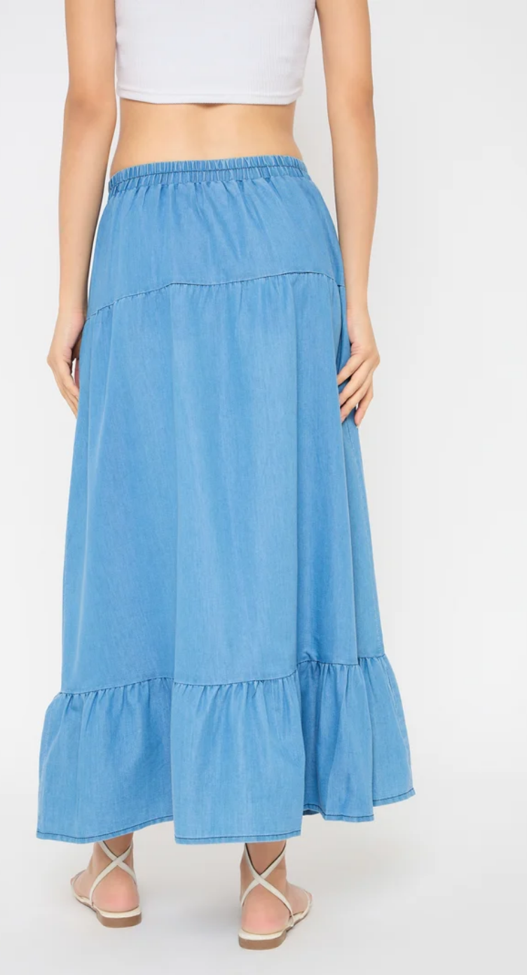 Light Sky Blue Denim Skirt for Women S-XL | GypsieBlu