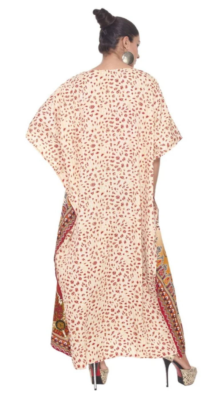 Floral Ombre Medallion Polyester Plus Size Kaftan for Women 1X-3X | GypsieBlu