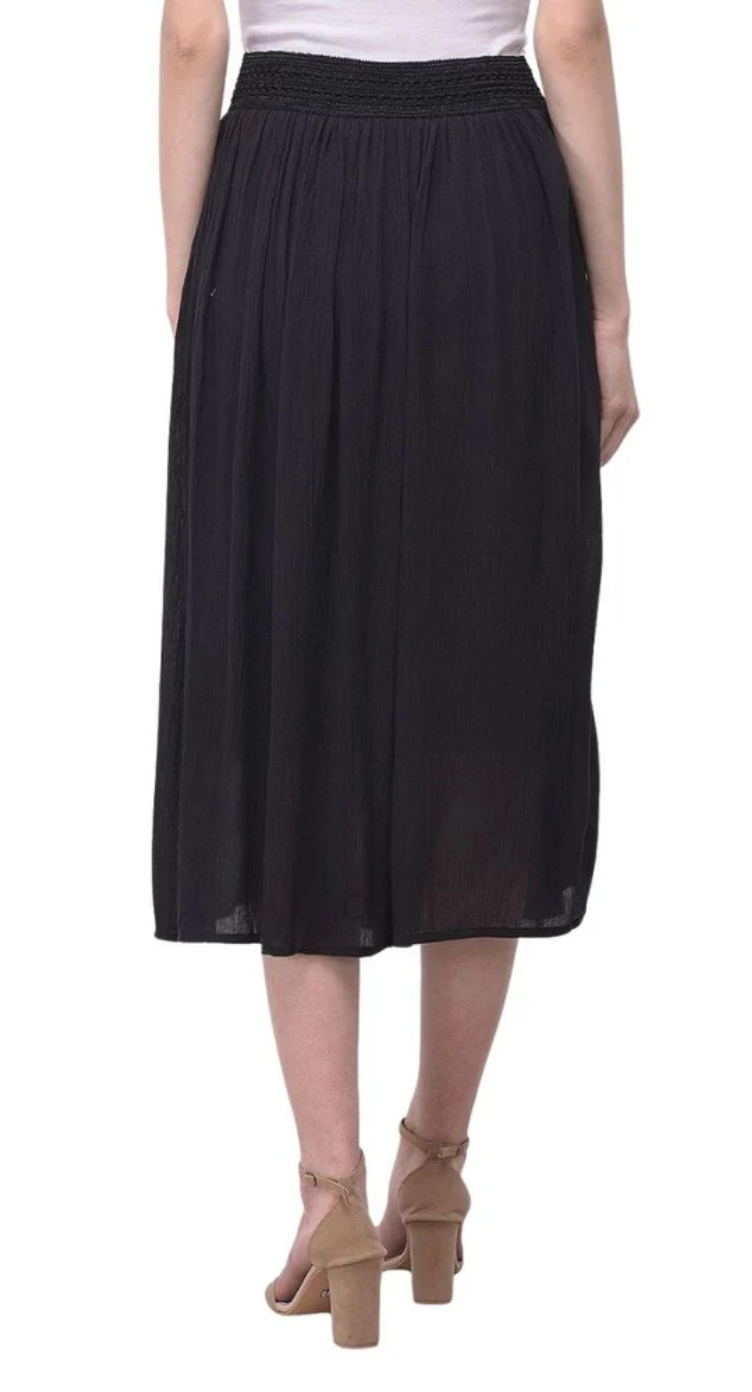 Black Pleated Rayon Skirt for Women S-XL | GypsieBlu