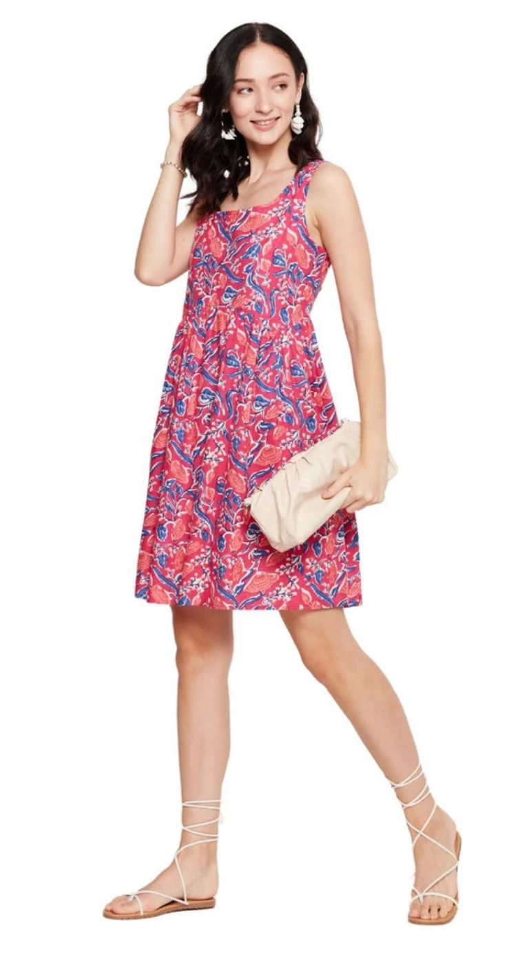 Queen Pink Floral Cotton Dress for Women S-XL | GypsieBlu