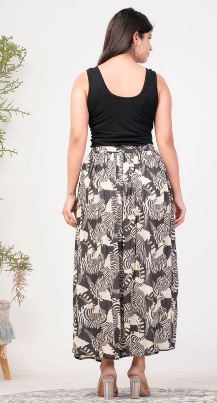 Beige Zebra Rayon Skirt for Women S-XL | GypsieBlu