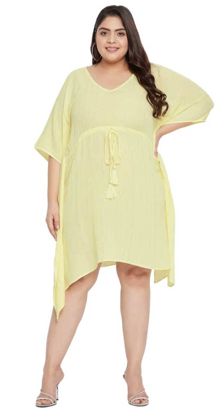 Yellow Rayon Plus Size Tunic for Women 1X-3X | GypsieBlu