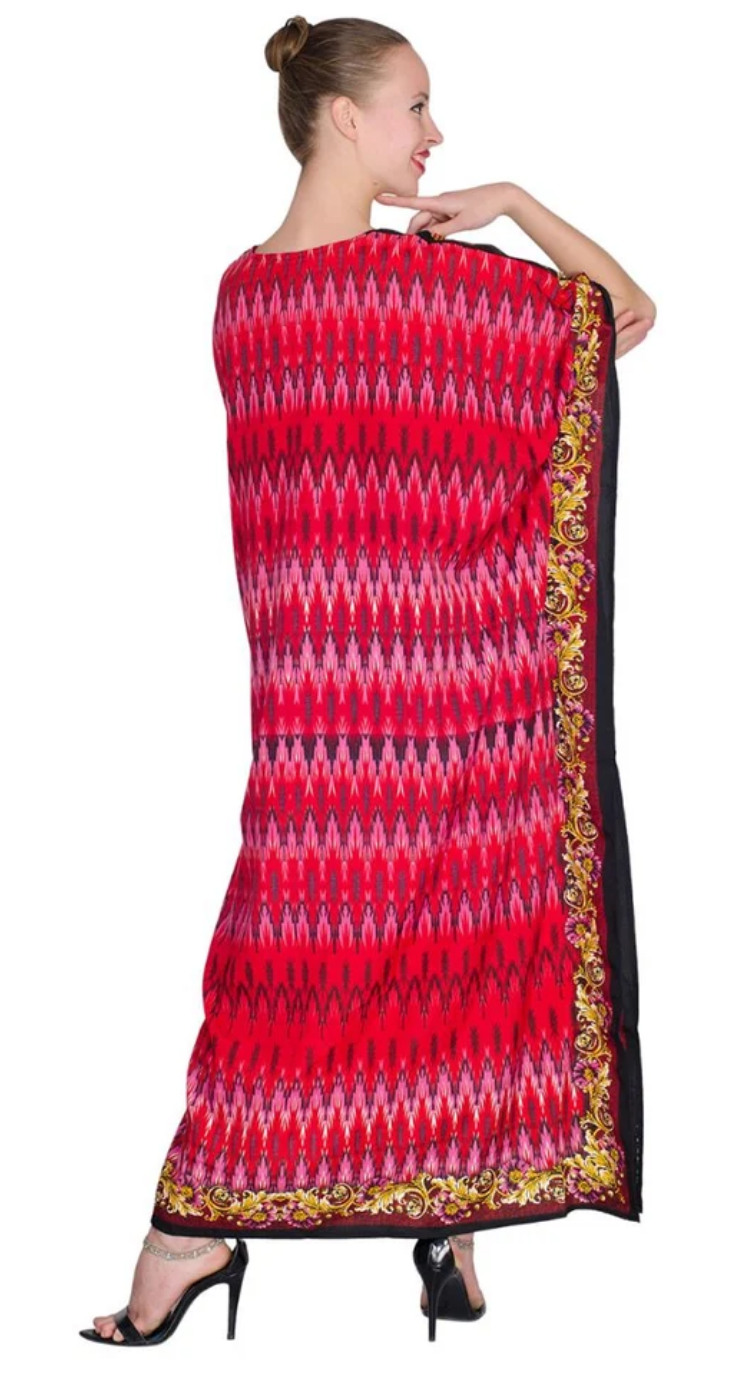 Multicolor Medallion Arch Polyester Plus Size Kaftan for Women 1X-3X | GypsieBlu