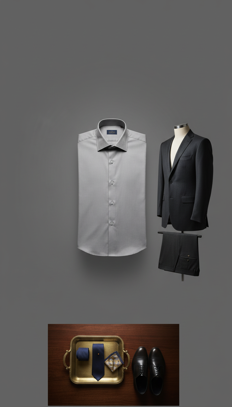 Pearl Grey Egyptian Cotton Dress Shirt