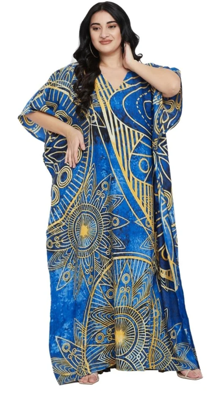 Rose Gold Mandala Polyester Plus Size Kaftan for Women 1X-3X | GypsieBlu