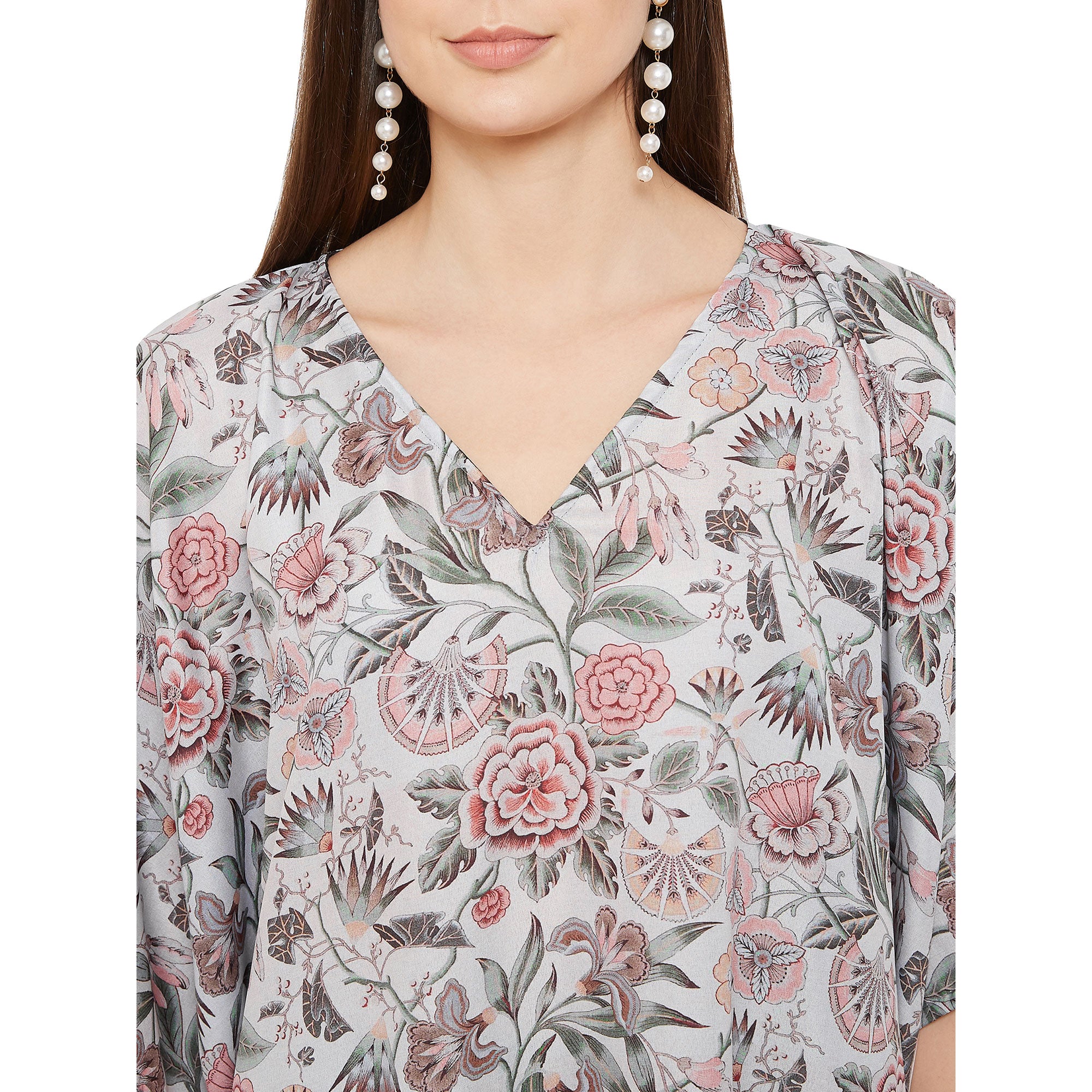 Floral Polyester Resort Wear Kaftan For Plus Size Women