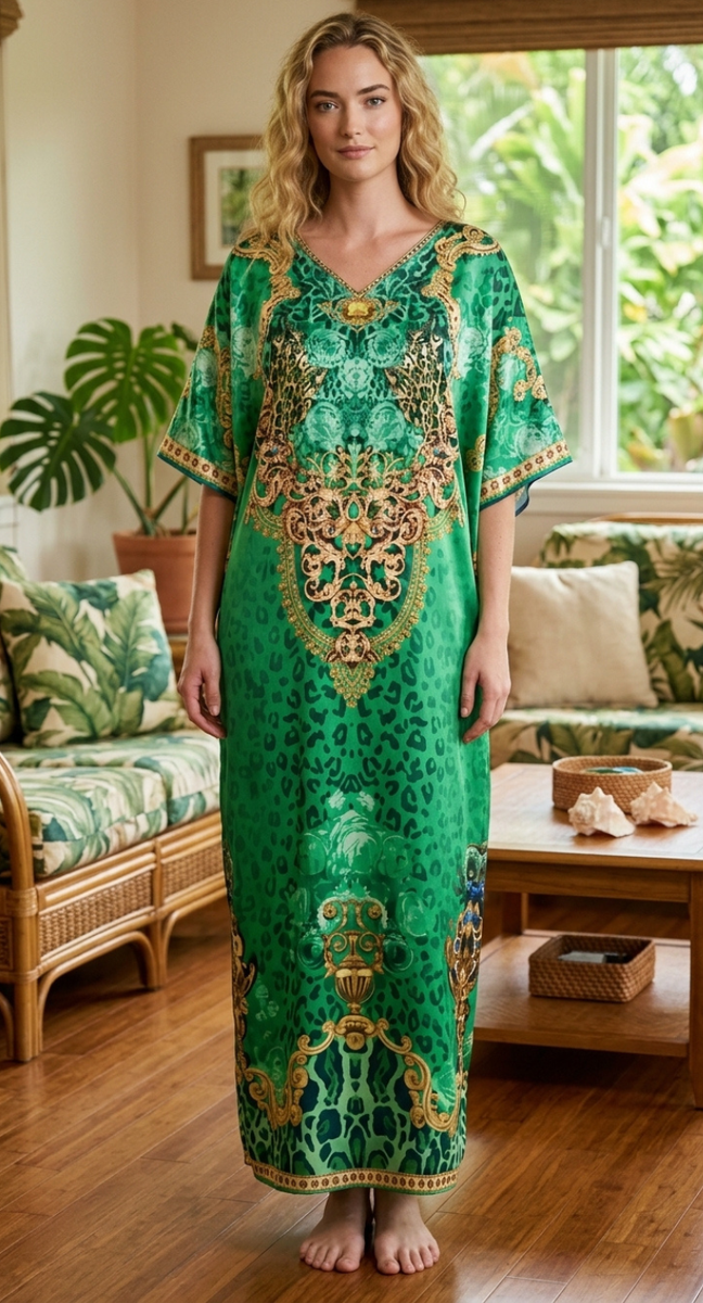 green kaftan dress Emerald Plus Size Caftan for Women 5-Minute Avocado Green Goddess SALE-ID-07062024 Chest:54 You can wear it