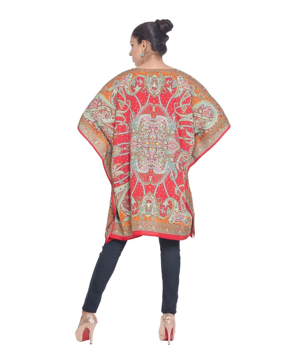 Ladies Paisley Plus Size Mini Cover-Up Tunic Dress For Women