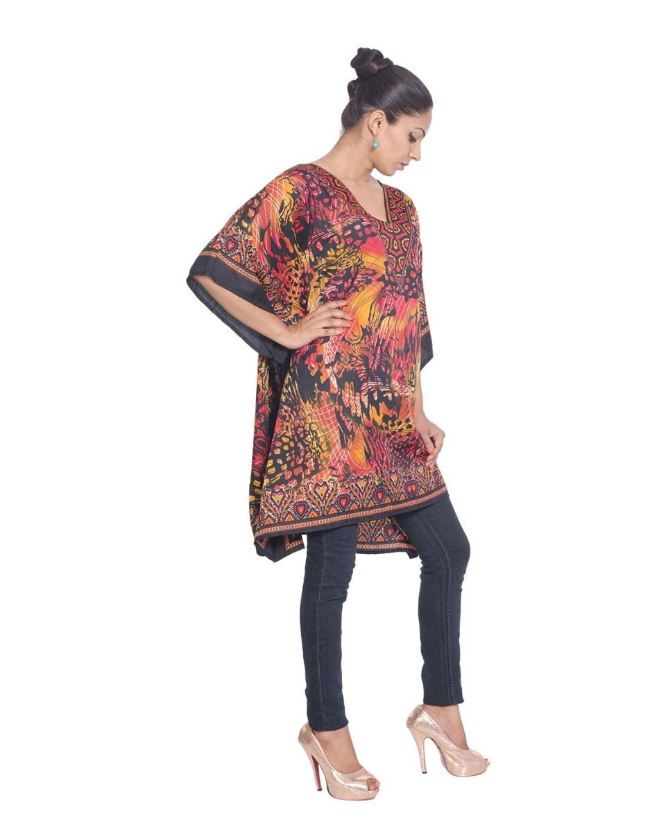 Ladies Multicolor Plus Size Polyester Tunic Dress For Women