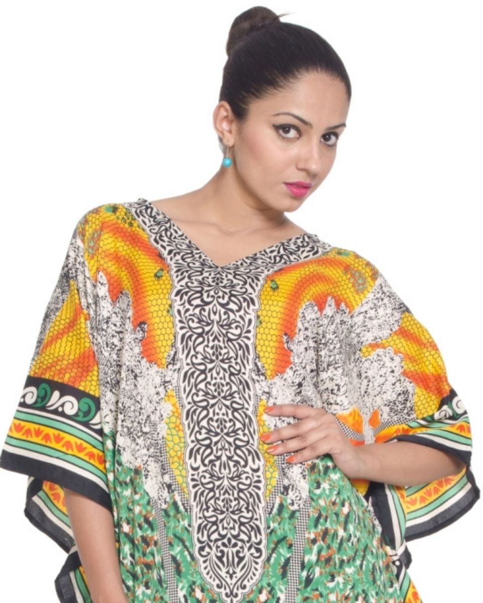 Sleepwear Dress Multicolor Polyester Plus Size Tunic For Women