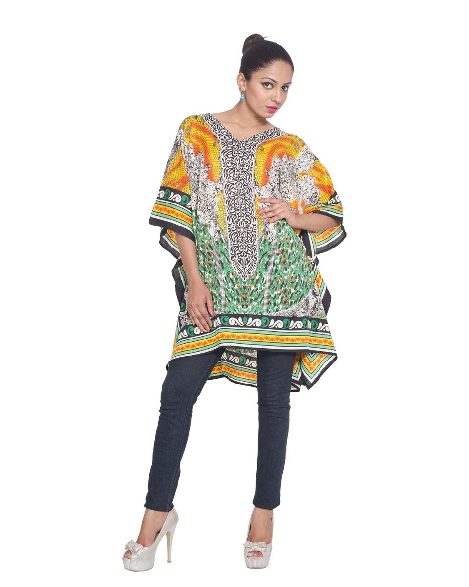 Sleepwear Dress Multicolor Polyester Plus Size Tunic For Women