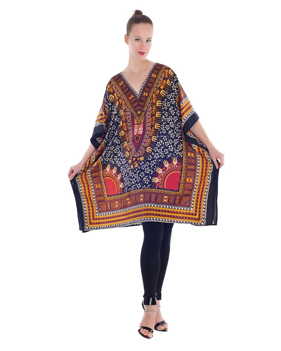 African Dashiki Kimono Sleeve Tunic For Plus Size Women