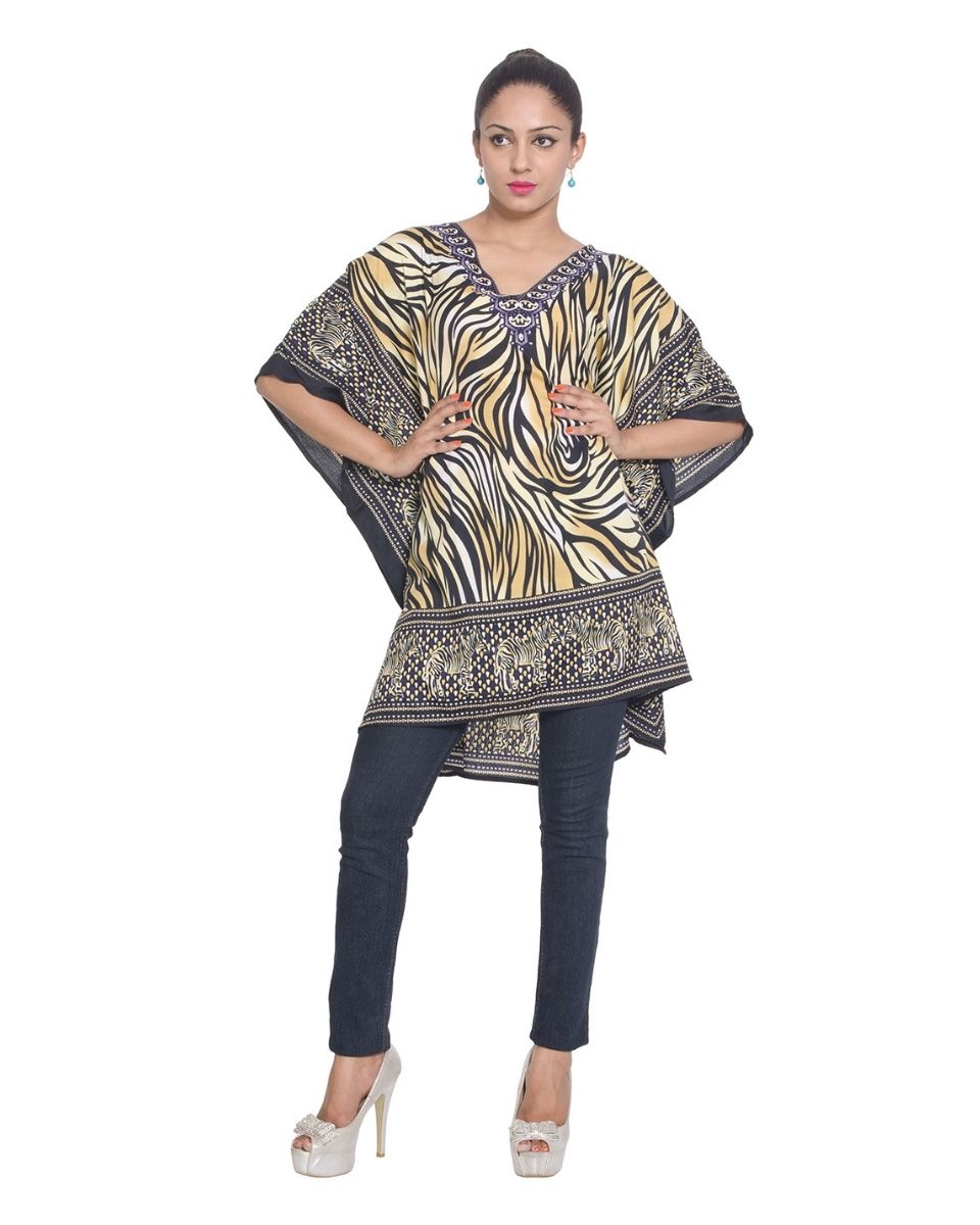 Zebra Print Plus Size Polyester Mini Tunics Dress For Women