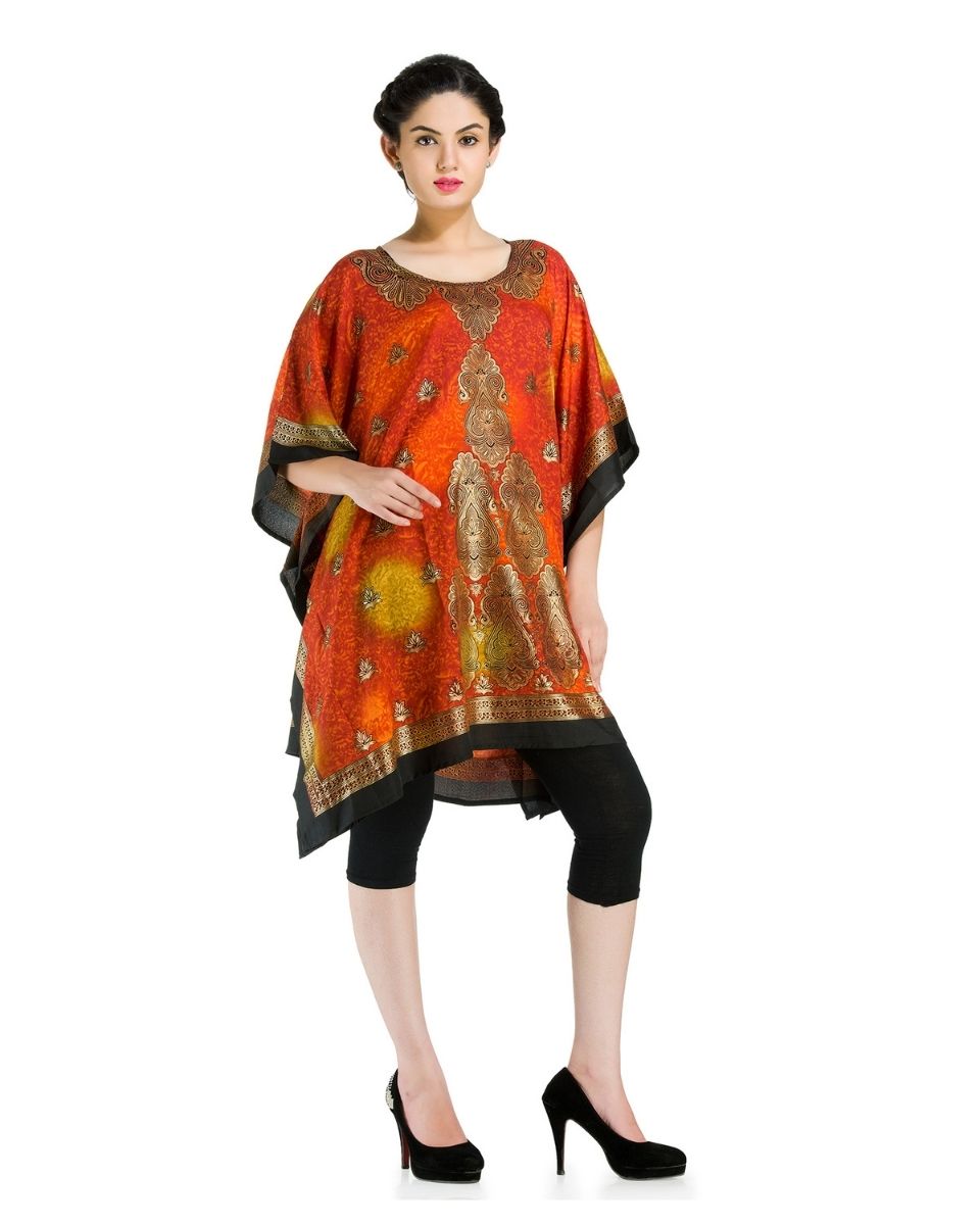 Bronze Color Plus Size Polyester Tunic Top Dress For Women