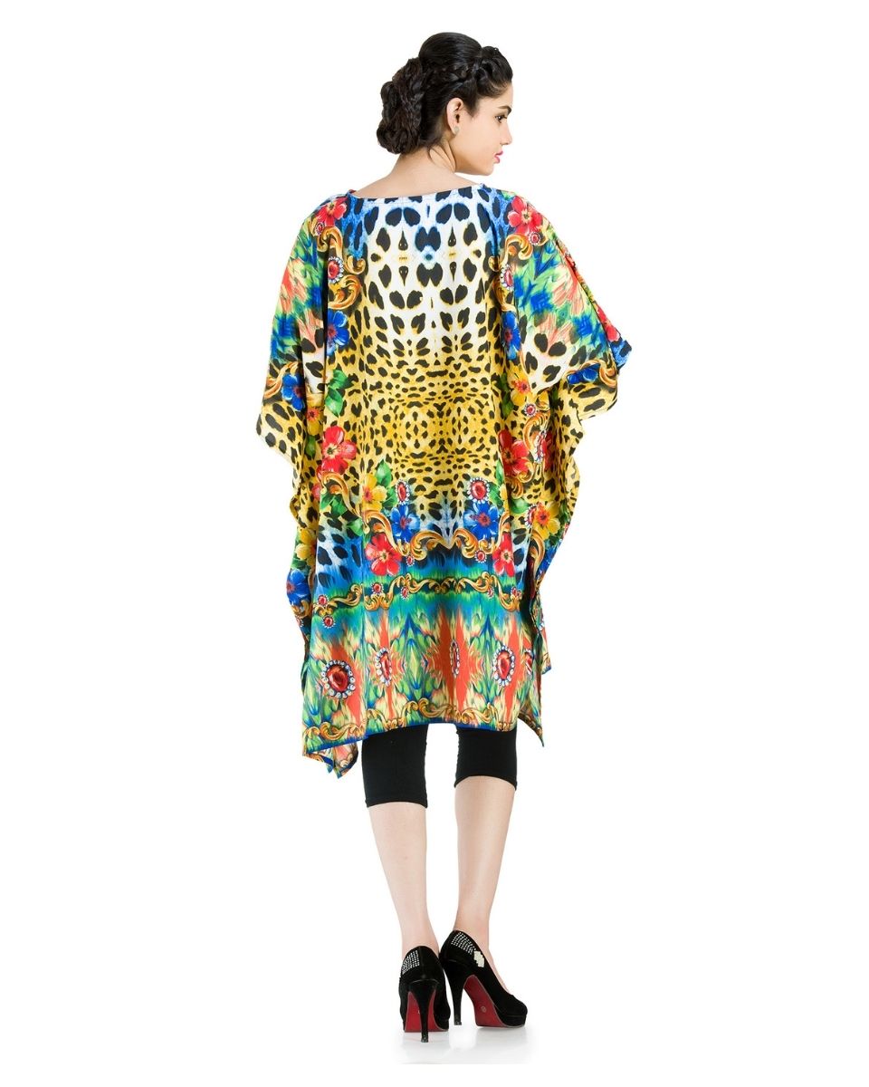 Printed Leopard Plus Size Polyester Tunic Dress For Women