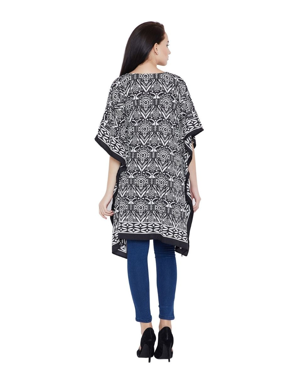 Fashion Black Tunic Plus Size Polyester Casual Top For Women