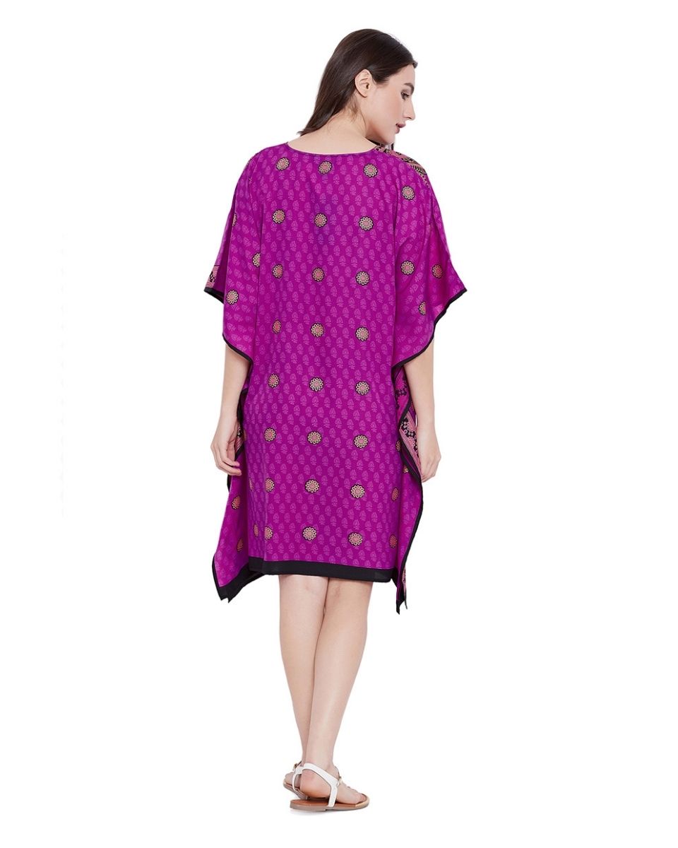 Pink Digital Printed Tunic Dress For Plus Size Women