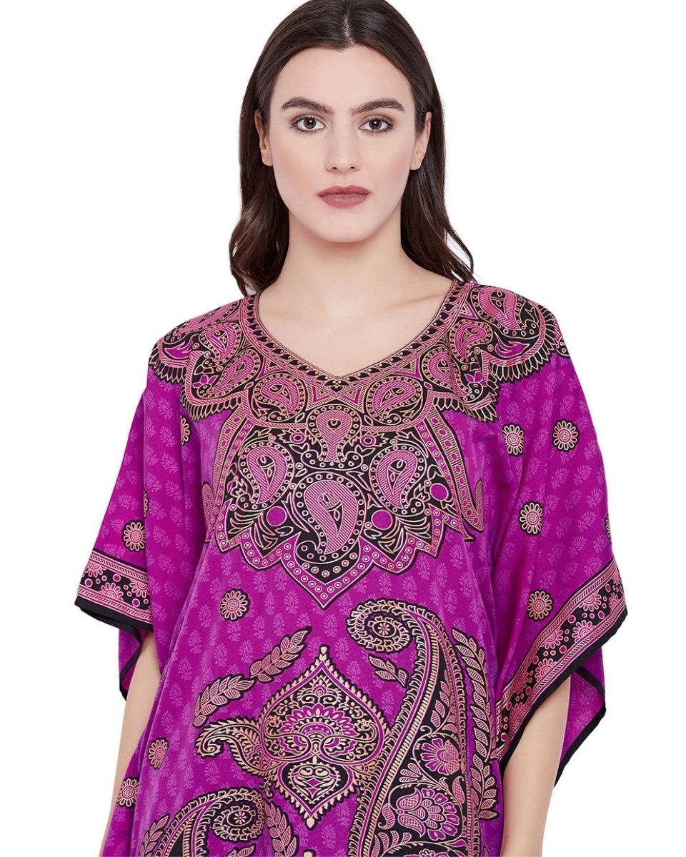 Pink Digital Printed Tunic Dress For Plus Size Women