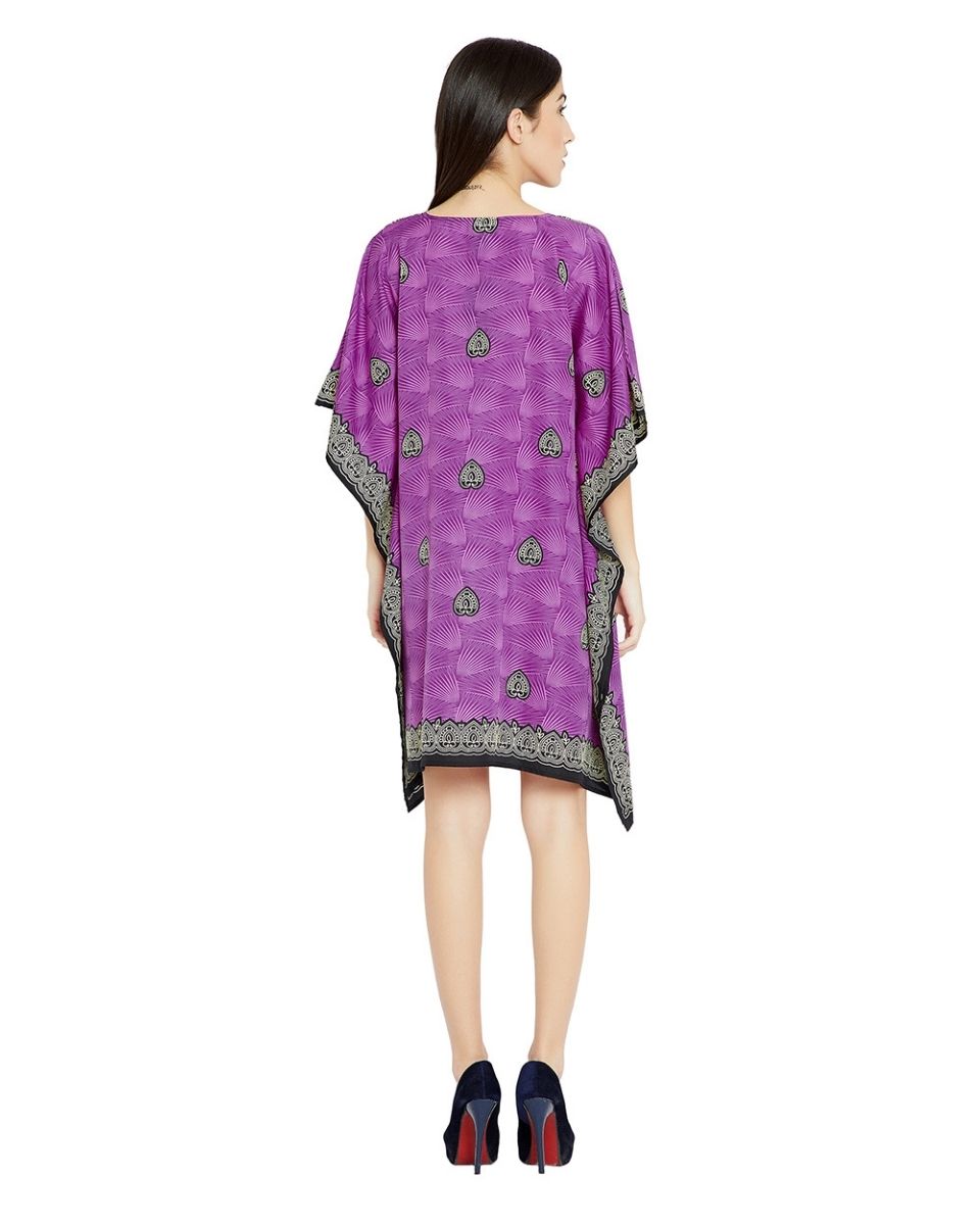 Purple Digital Printed Paisley Plus Size Tunic For Women