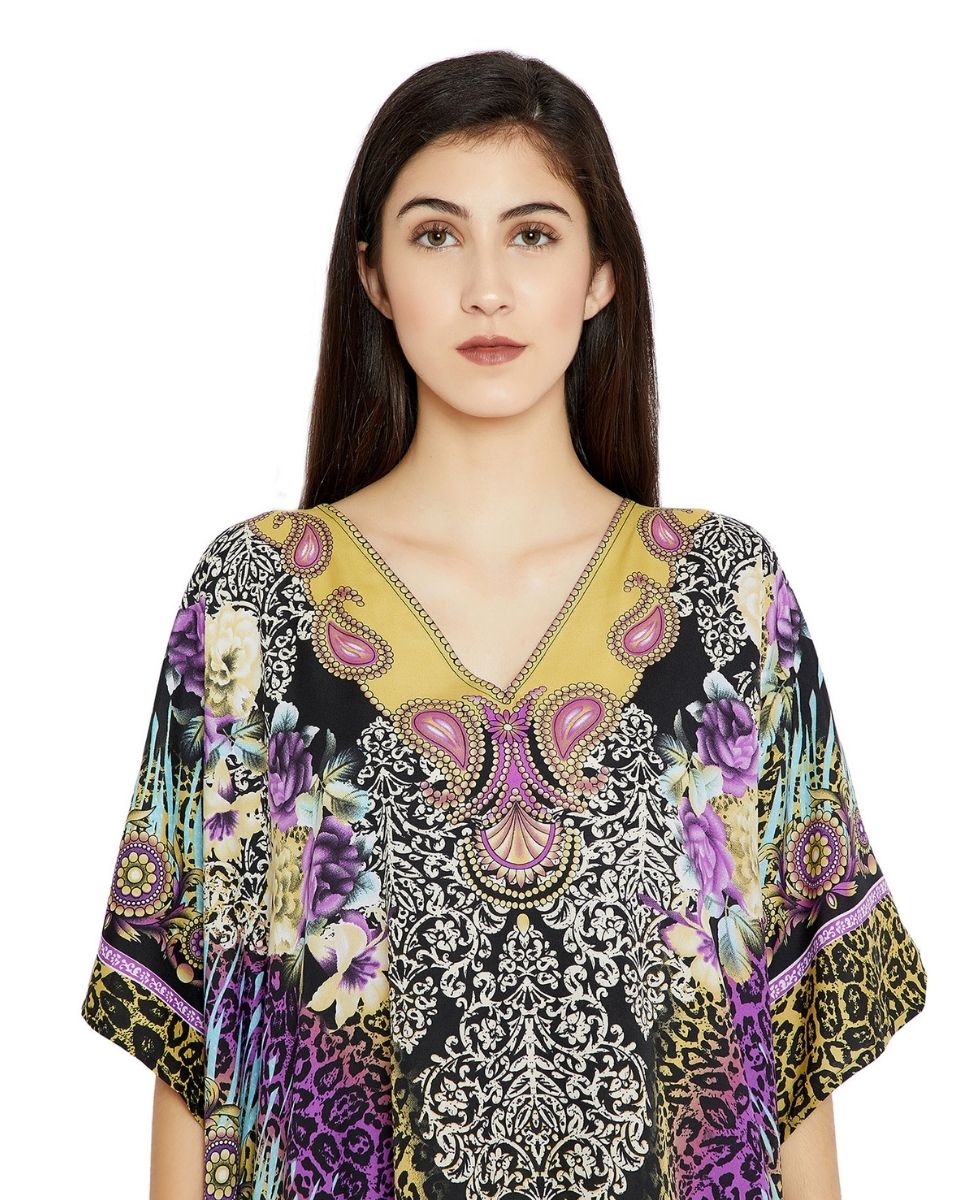 Multicolor Paisley Tunic Plus Size Floral Dress For Women