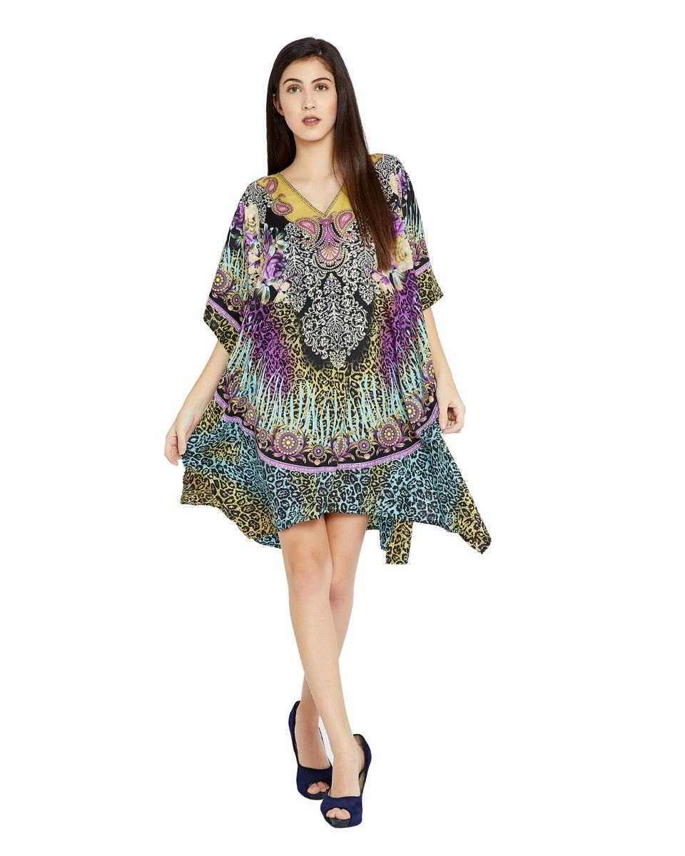 Multicolor Paisley Tunic Plus Size Floral Dress For Women