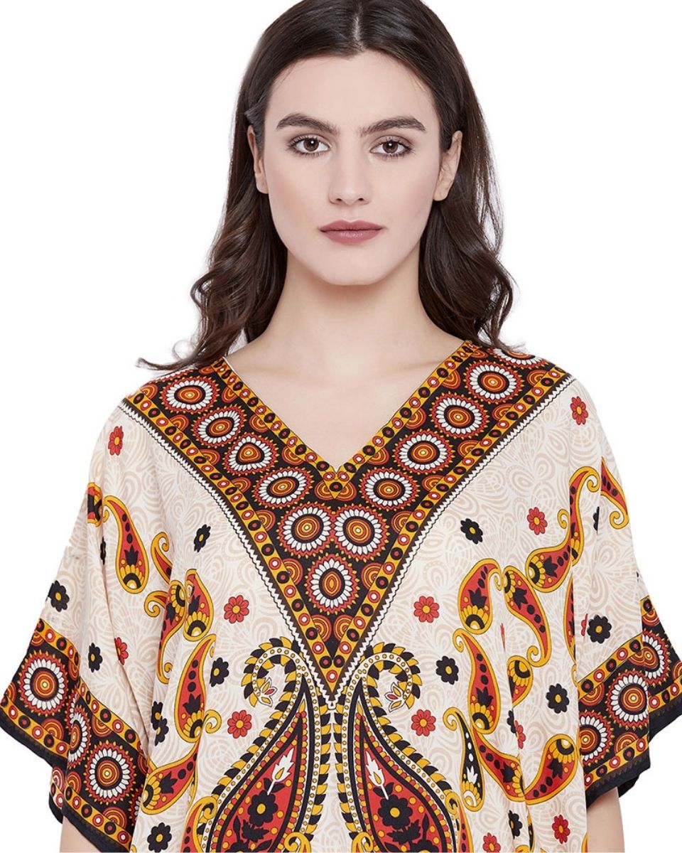 Multicolor Floral Paisley Tunic Plus Size Dress For Women