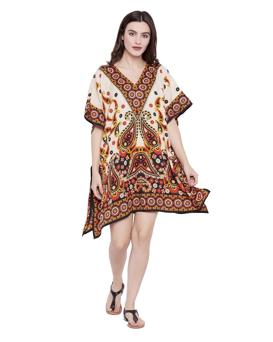 Multicolor Floral Paisley Tunic Plus Size Dress For Women