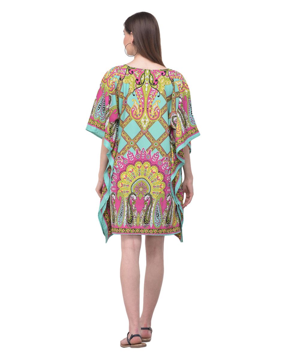 Multicolor Paisley Printed Plus Size Women Tunic Dress For Women