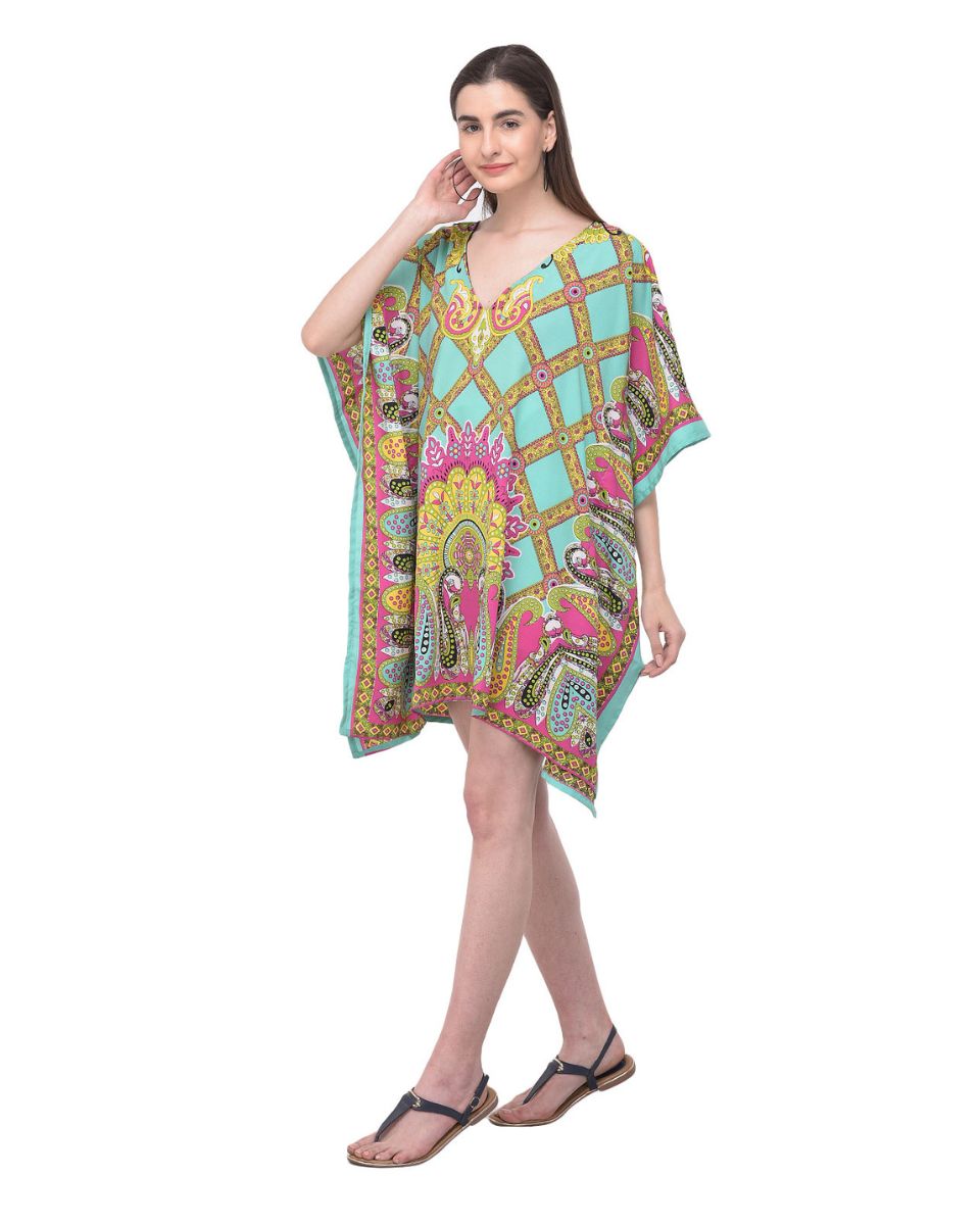 Multicolor Paisley Printed Plus Size Women Tunic Dress For Women