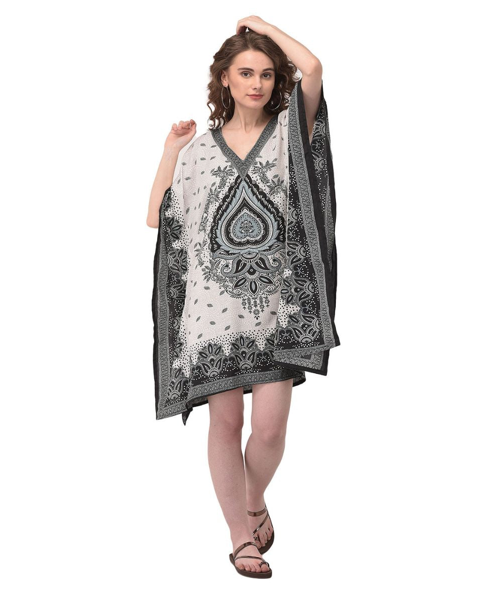 Paisley Print Beige Color Polyester Tunic For Plus Size Women