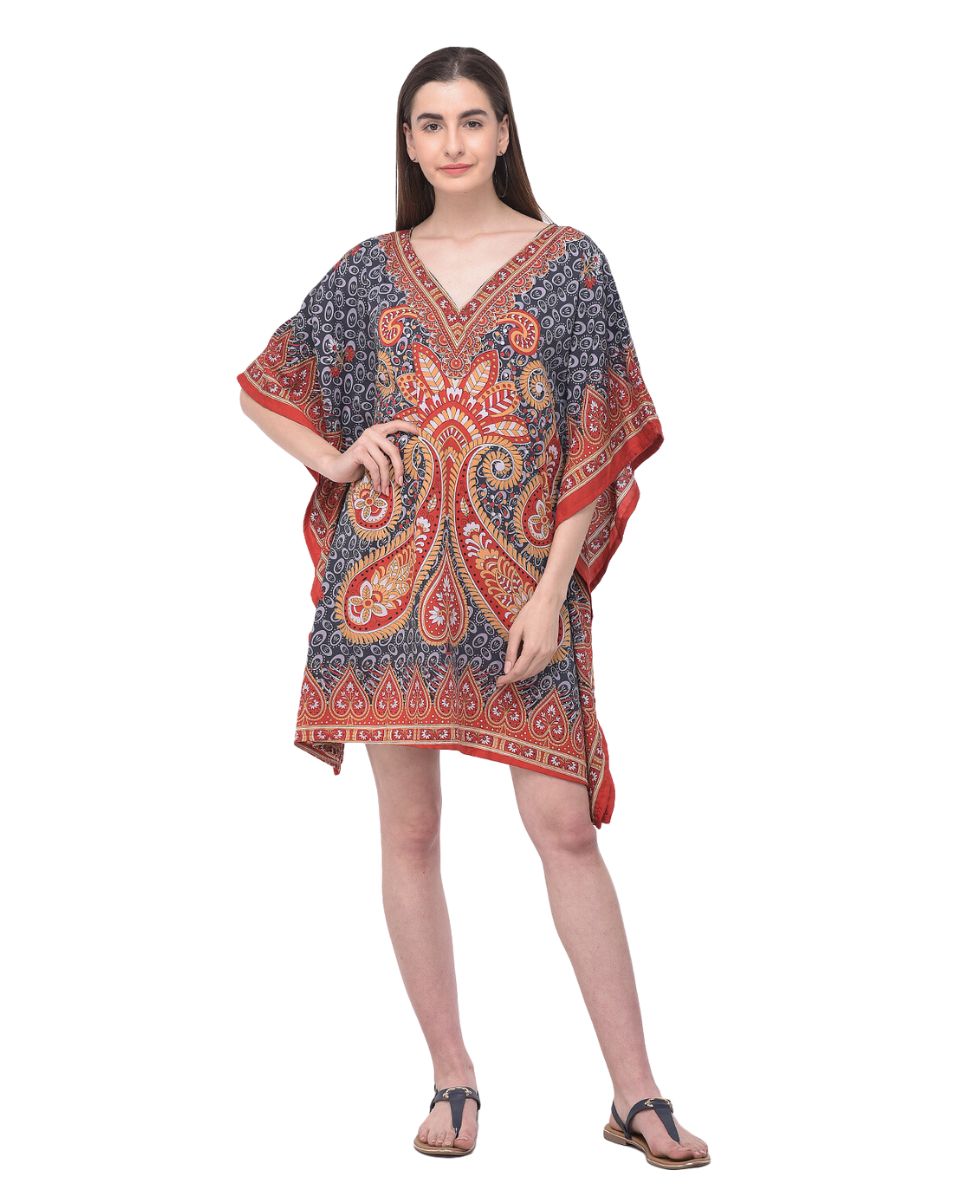 Multicolor Paisley Printed Plus Size Tunic For Women