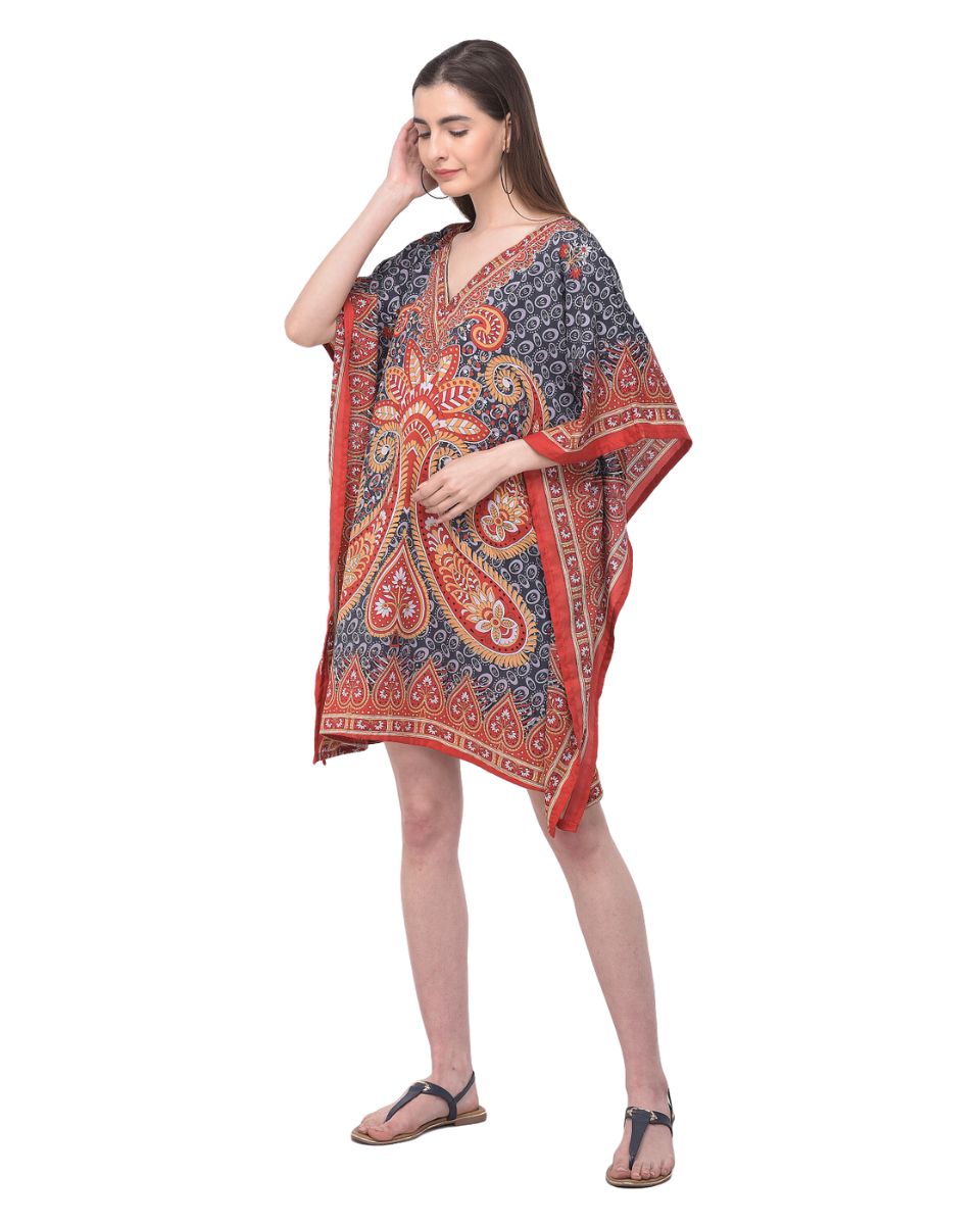 Multicolor Paisley Printed Plus Size Tunic For Women